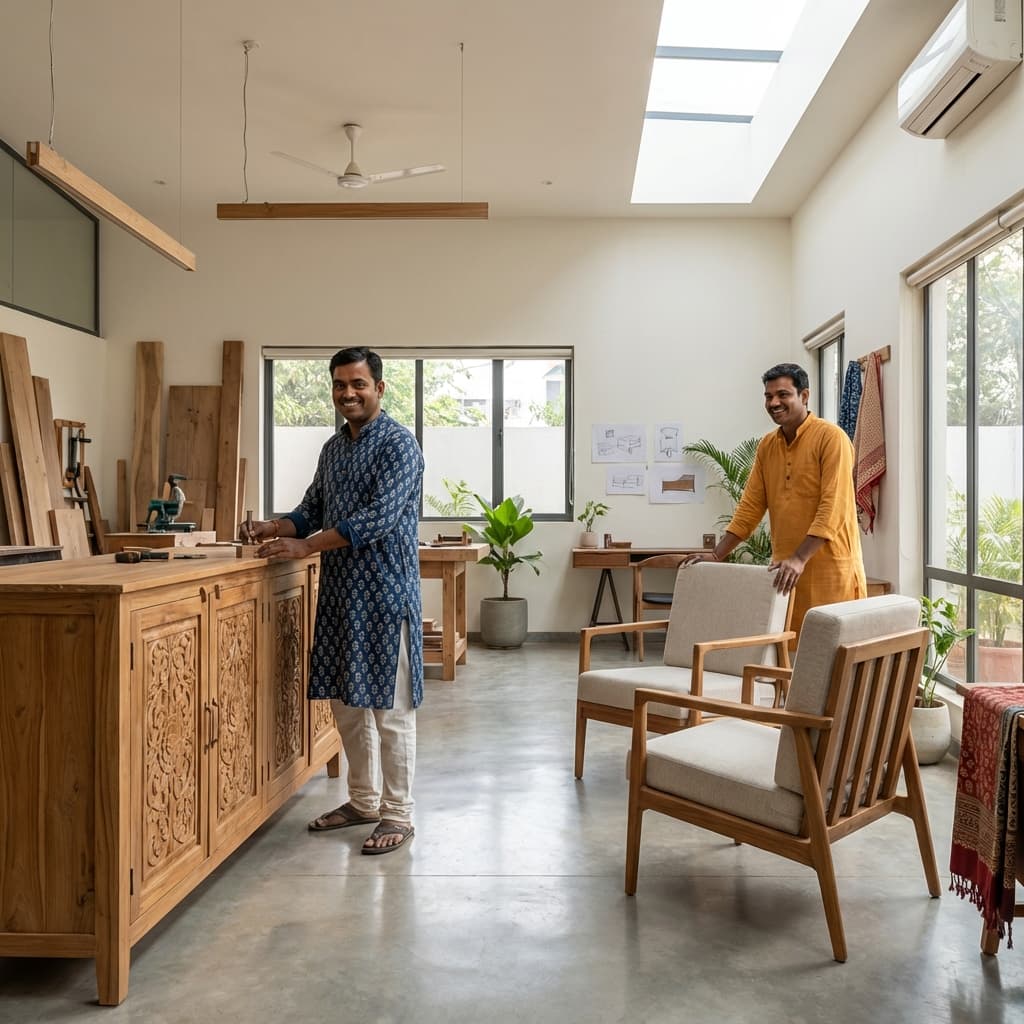 Artisan craftsmanship at EnviHome - Sustainable Luxury furniture